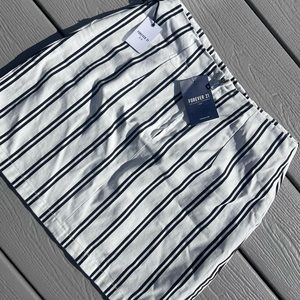 Brand new forever 21 white and black striped skirt